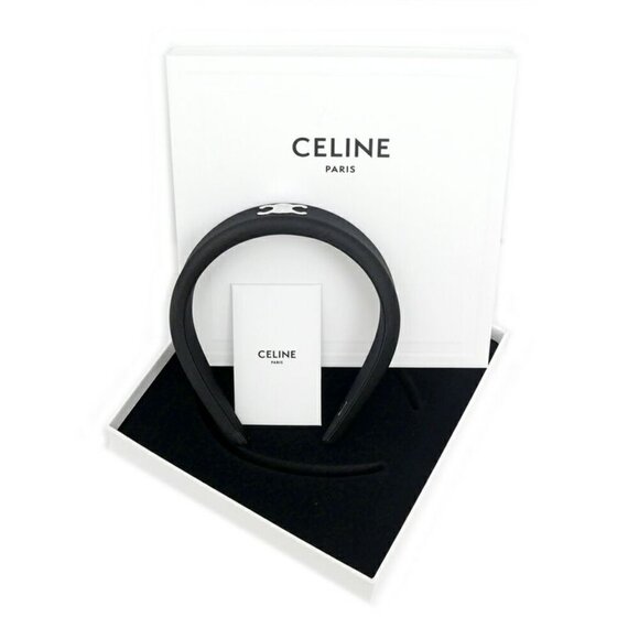 Celine Triomphe Headband Black Hair